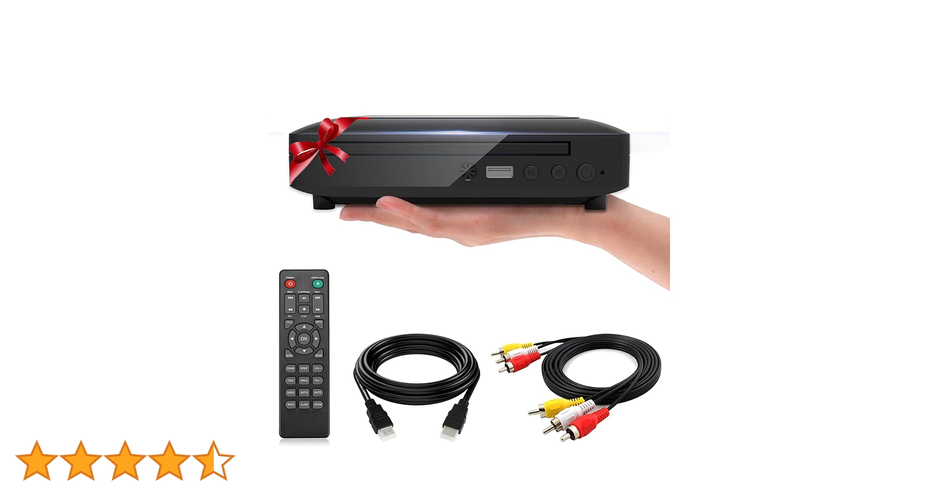 ミニDVDプレーヤー 全地域 DVD CD/ディスクプレーヤー HDMI/AV出力搭載テレビ用 HDMI/AVケーブル付き HD 1080P対応 PAL/NTSCシステム USB入力 日 ミニDVDプレーヤー 全地域 DVD CD/ディスクプレーヤー HDMI/AV